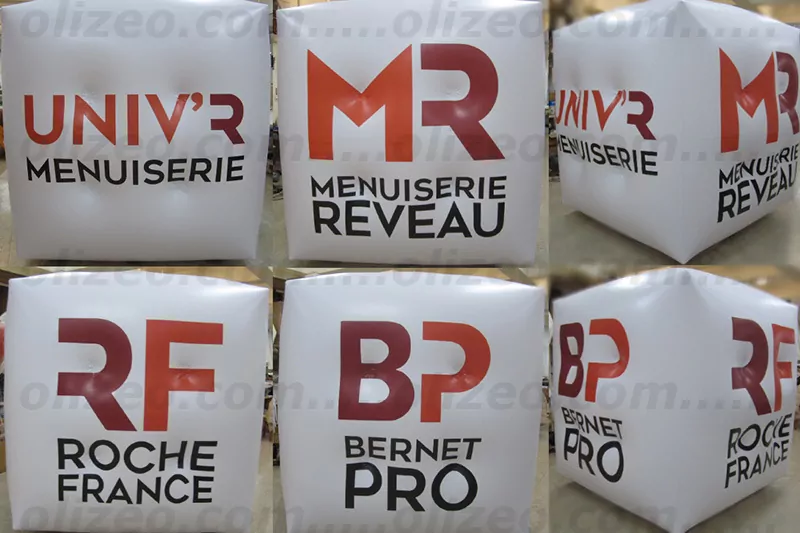 ballon en forme de cube avec marquage 4 faces