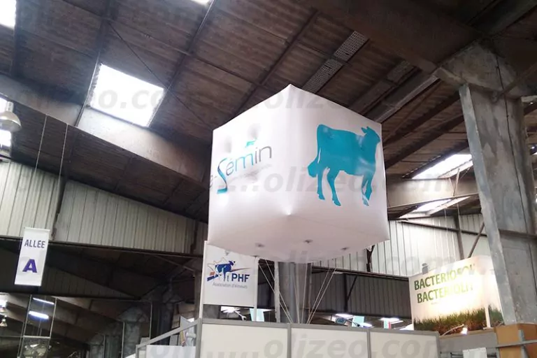 ballon hélium cube sur un salon