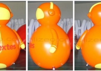 personnage gonflable orange géant de 3 m