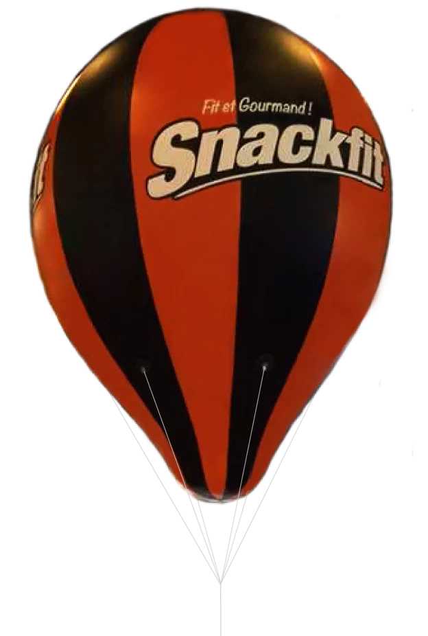 montgolfiere gonflée hélium bicolore snackit