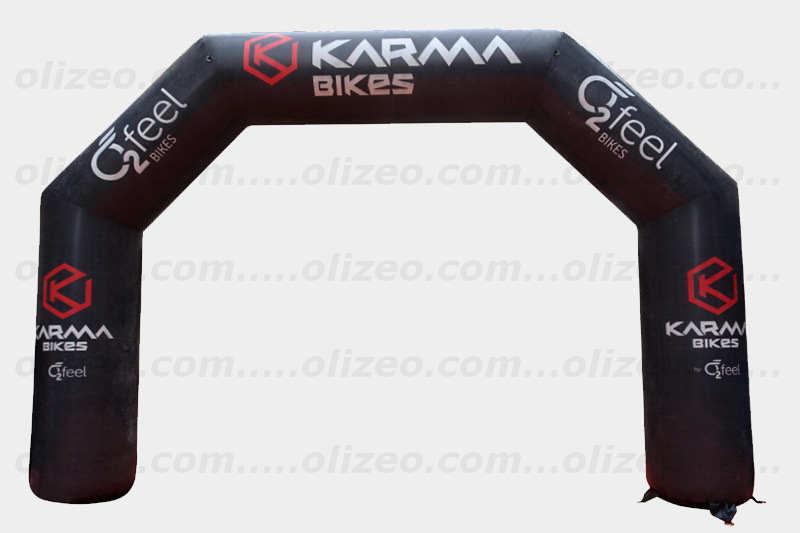 arche publicitaire karma bike 4x3 m pour départ de course vtt
