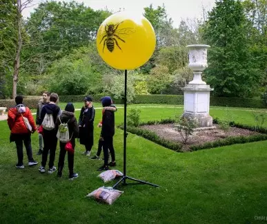 Ballon publicitaire sur trépied 80cm jaune, Versaille