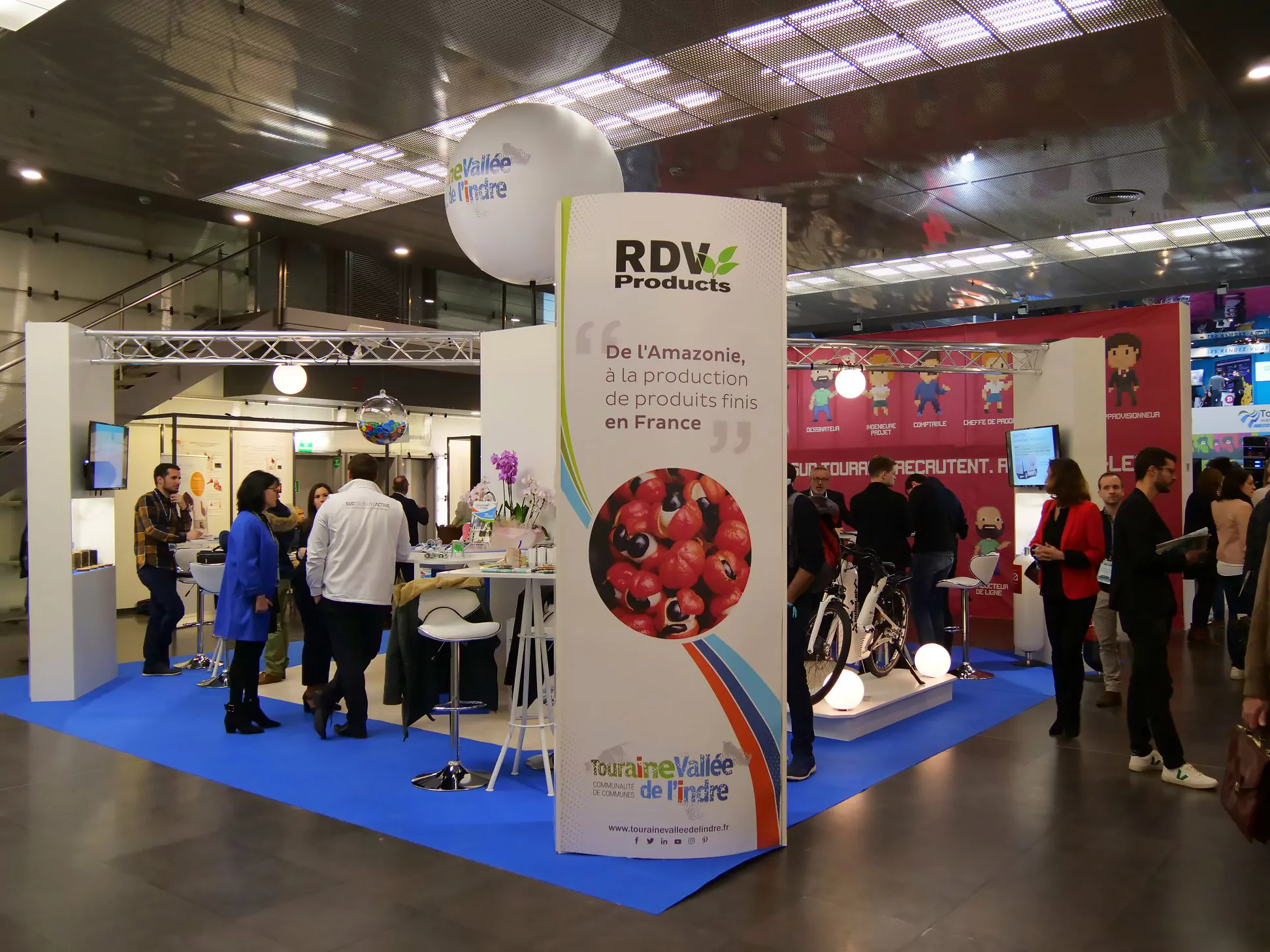 Ballon publicitaire sur trépied sans hélium, blanc, salon