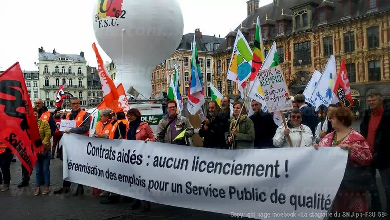 montgolfiere pub 3m SNUipp FSU 59-62, blanc, manifestation