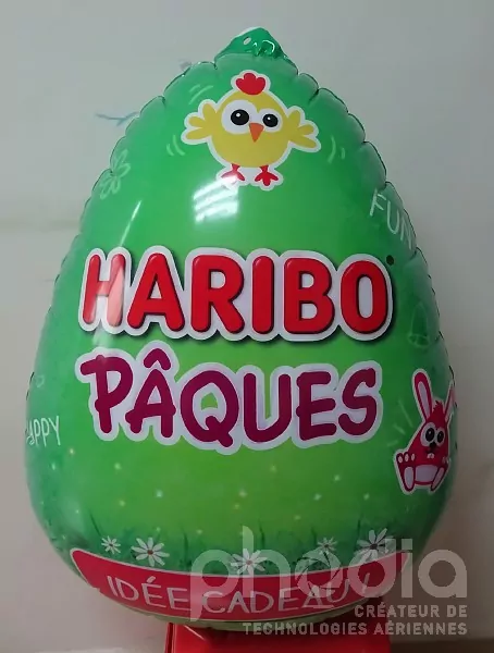 plv gonflable haribo pâques, oeuf, vert