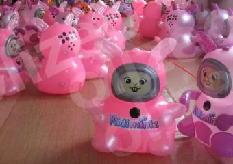 plv gonflable vtech, lapin rose